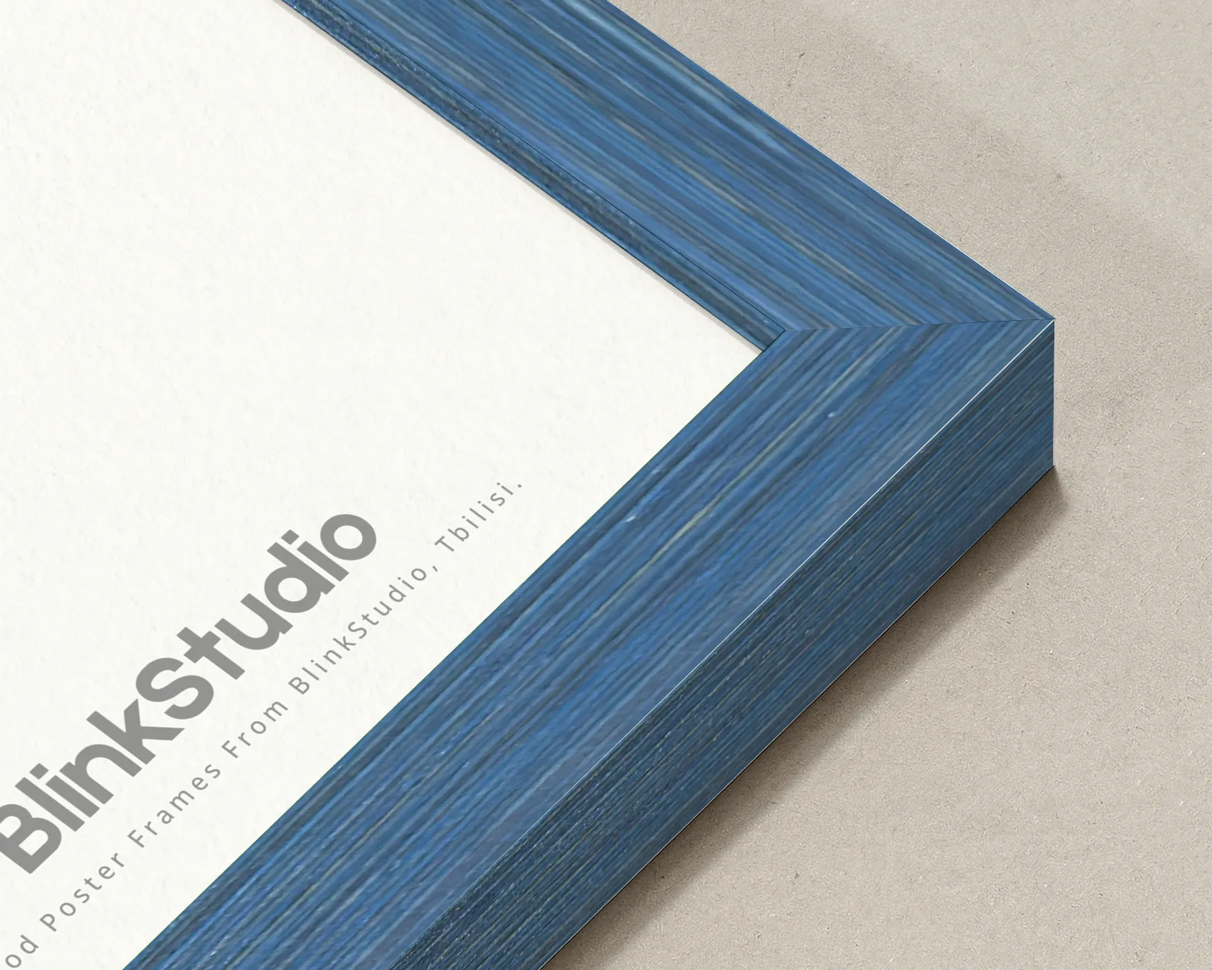 Linen ლურჯი ხის ჩარჩო