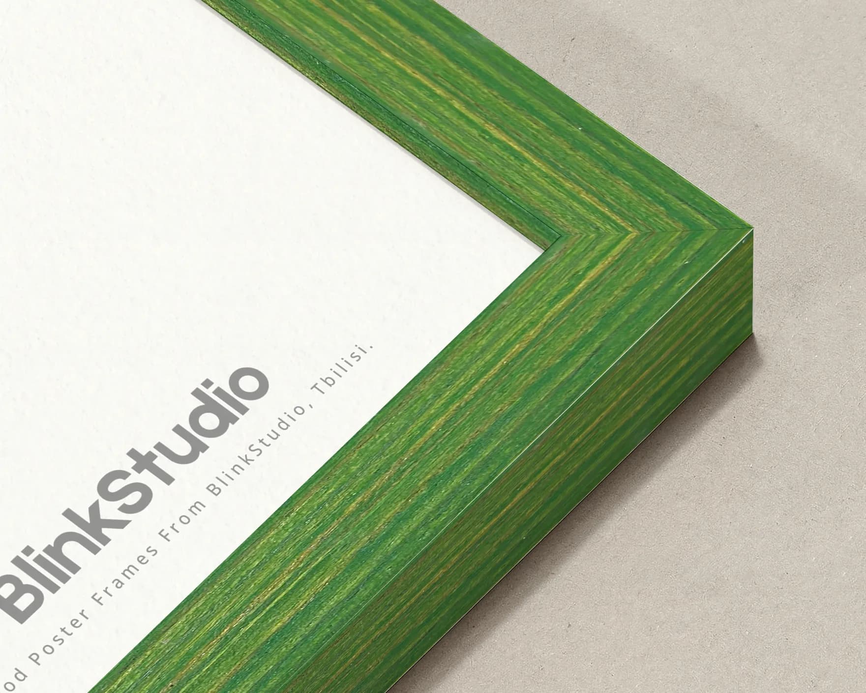 Linen მწვანე ხის ჩარჩო