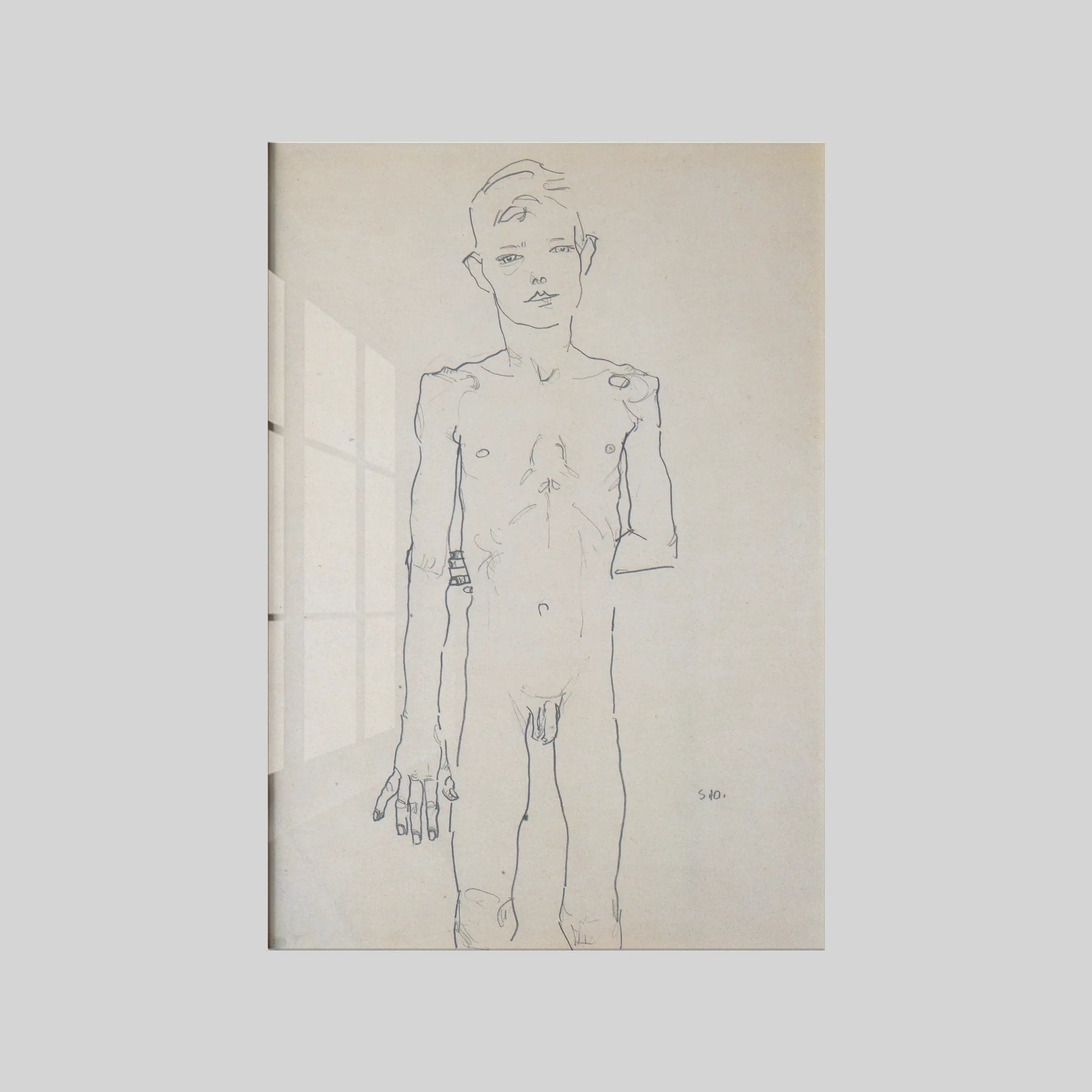 Akt eines stehenden Knaben (1910)