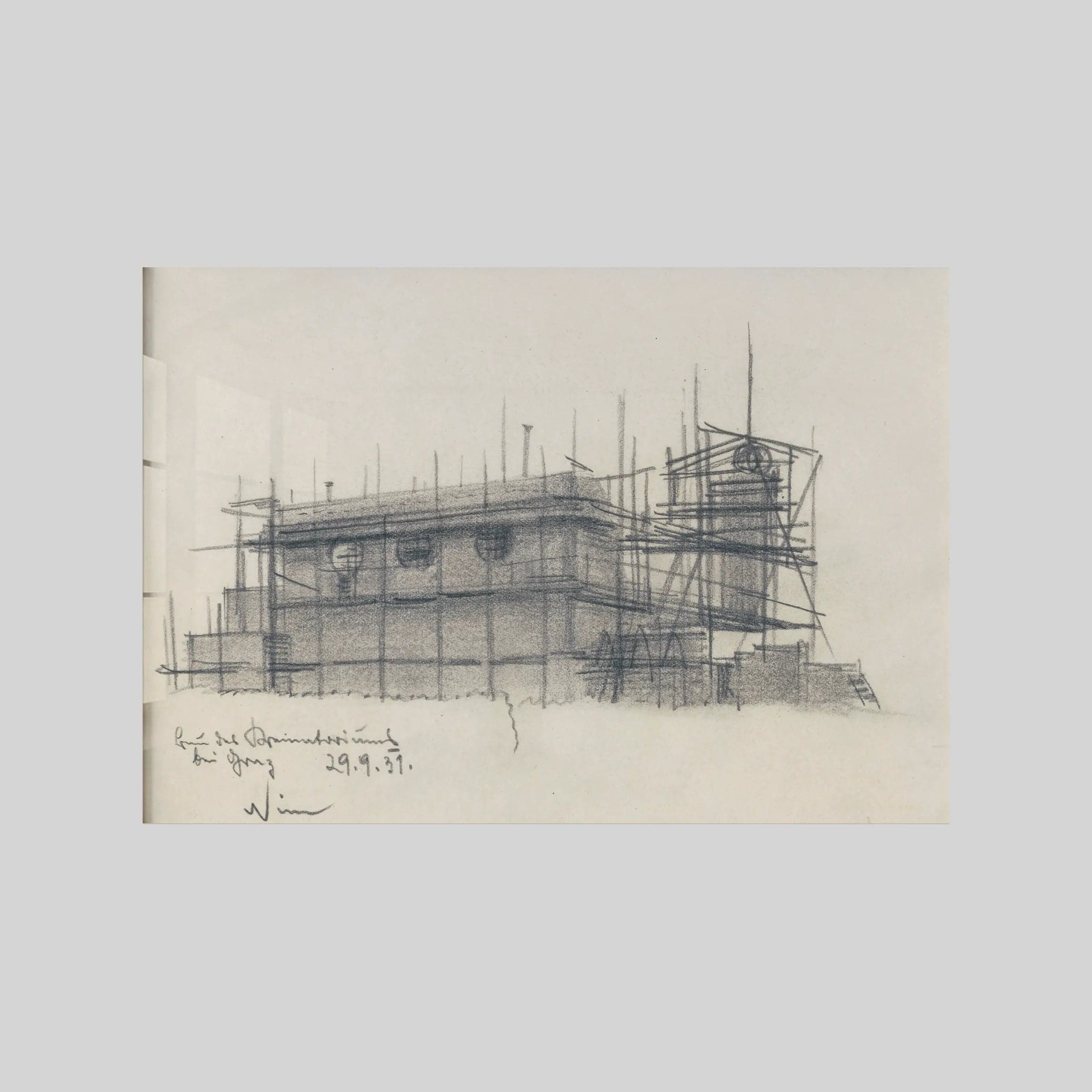 Bau des Krematoriums bei Graz (1931)