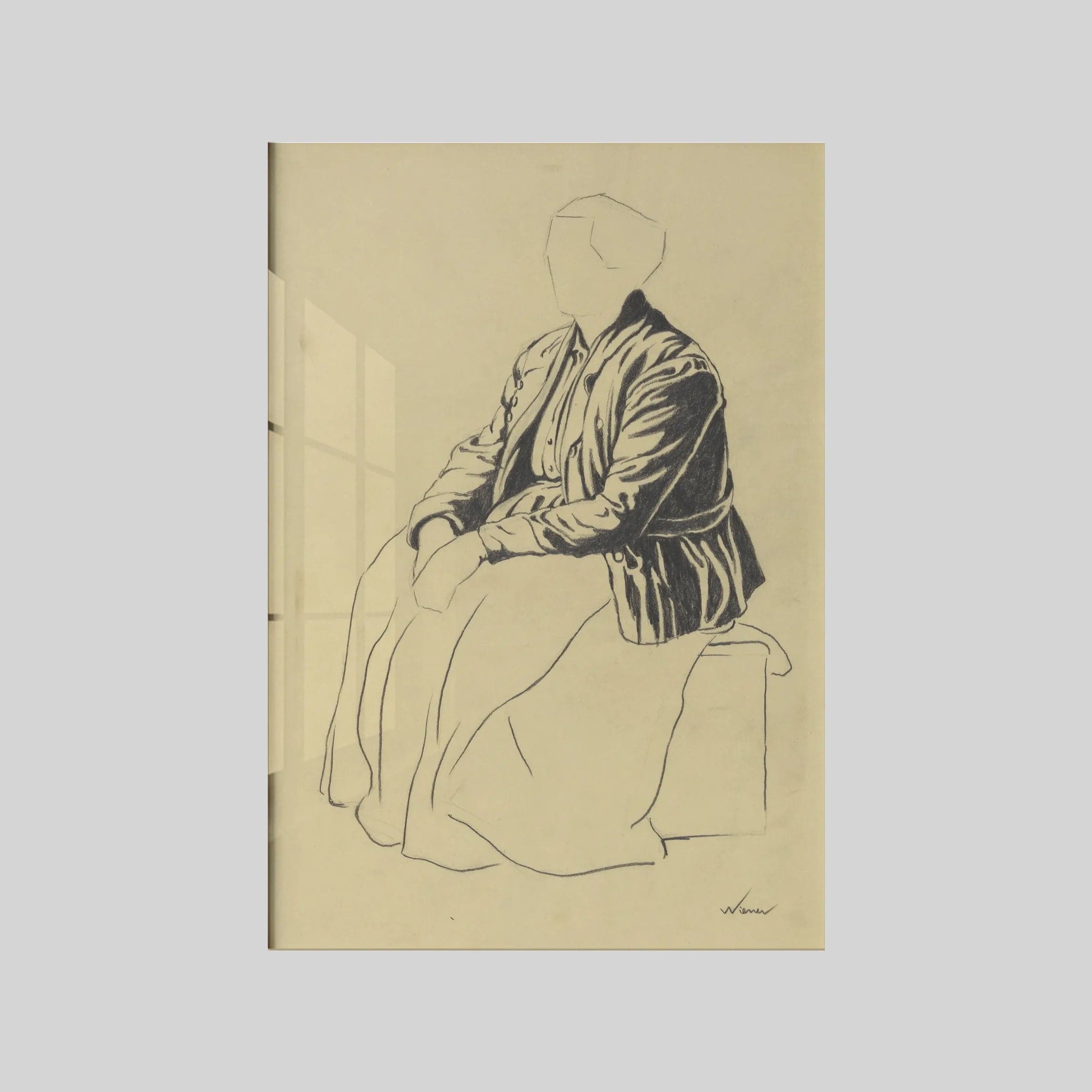 Einzelfigur (Skizze sitzende Frau)