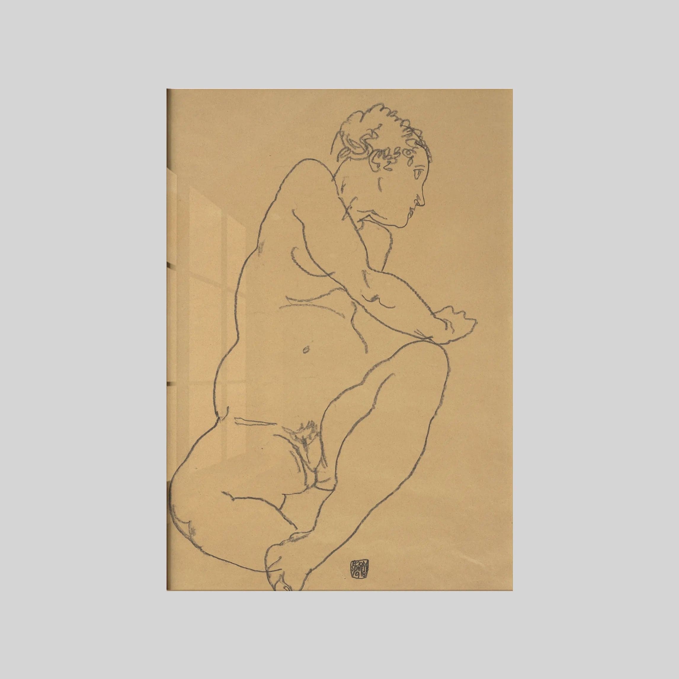 Female Nude Bending to the Left (1918)
