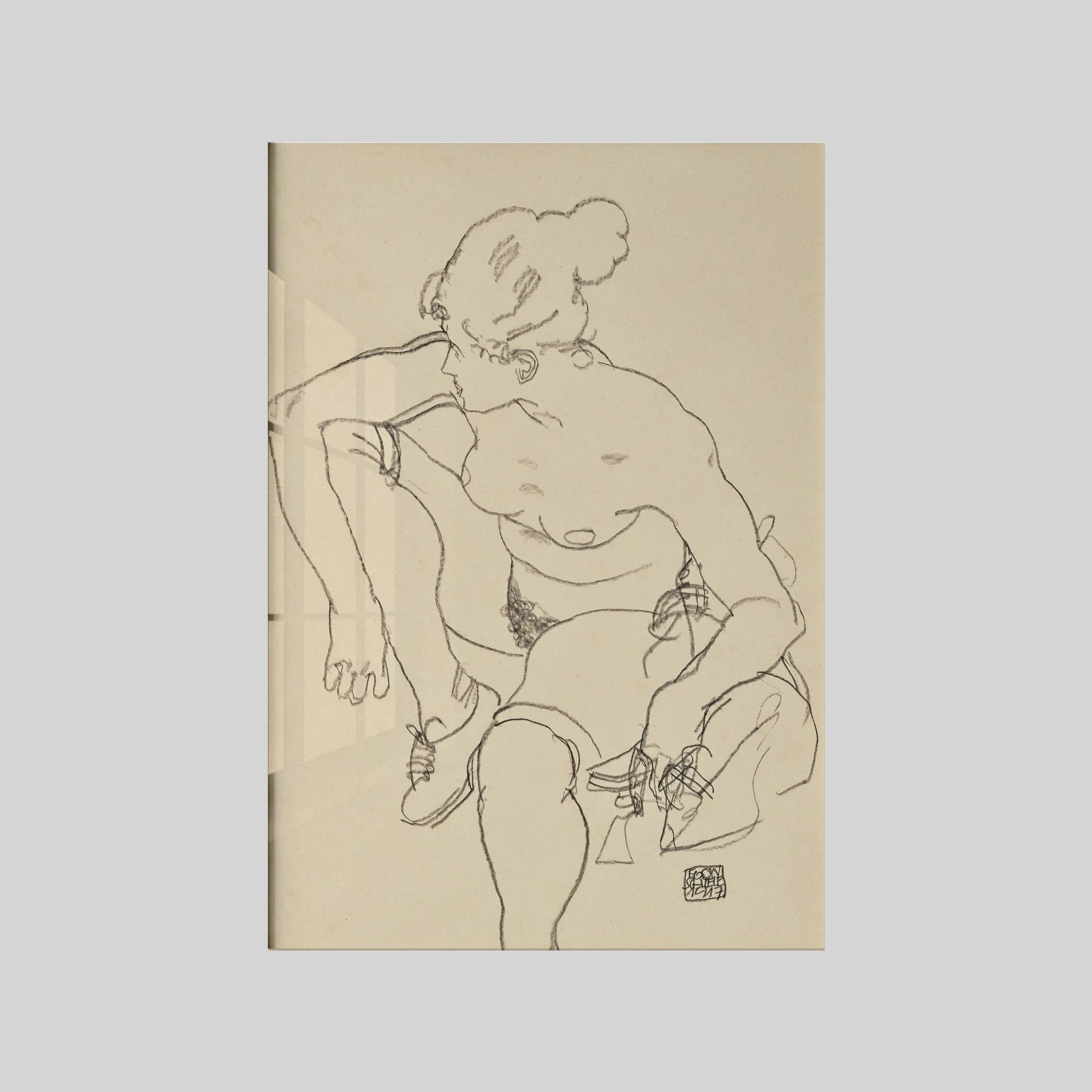 Frau Sitzend mit Schuhen (1917)