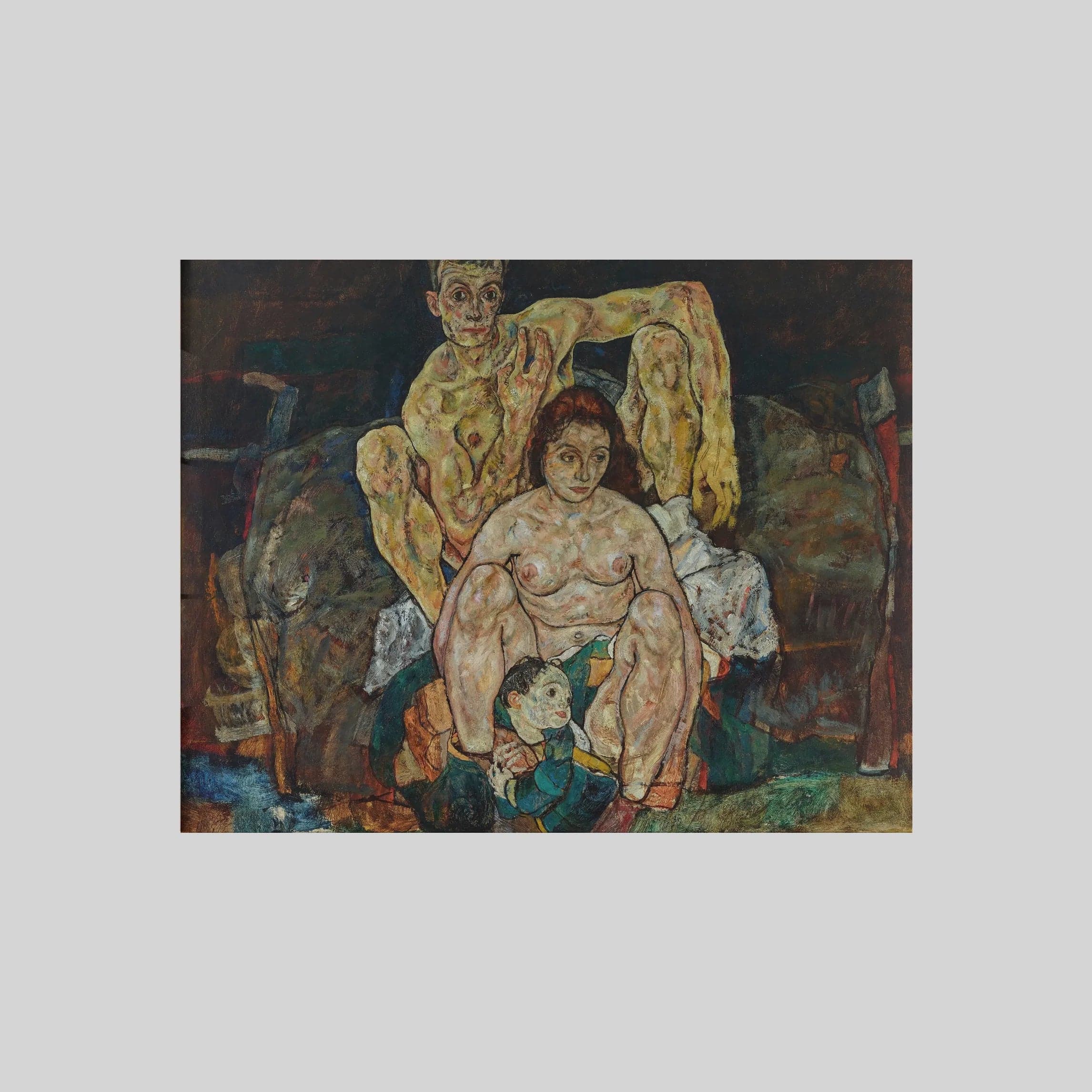 Kauerndes Menschenpaar (Die Familie) (1918)