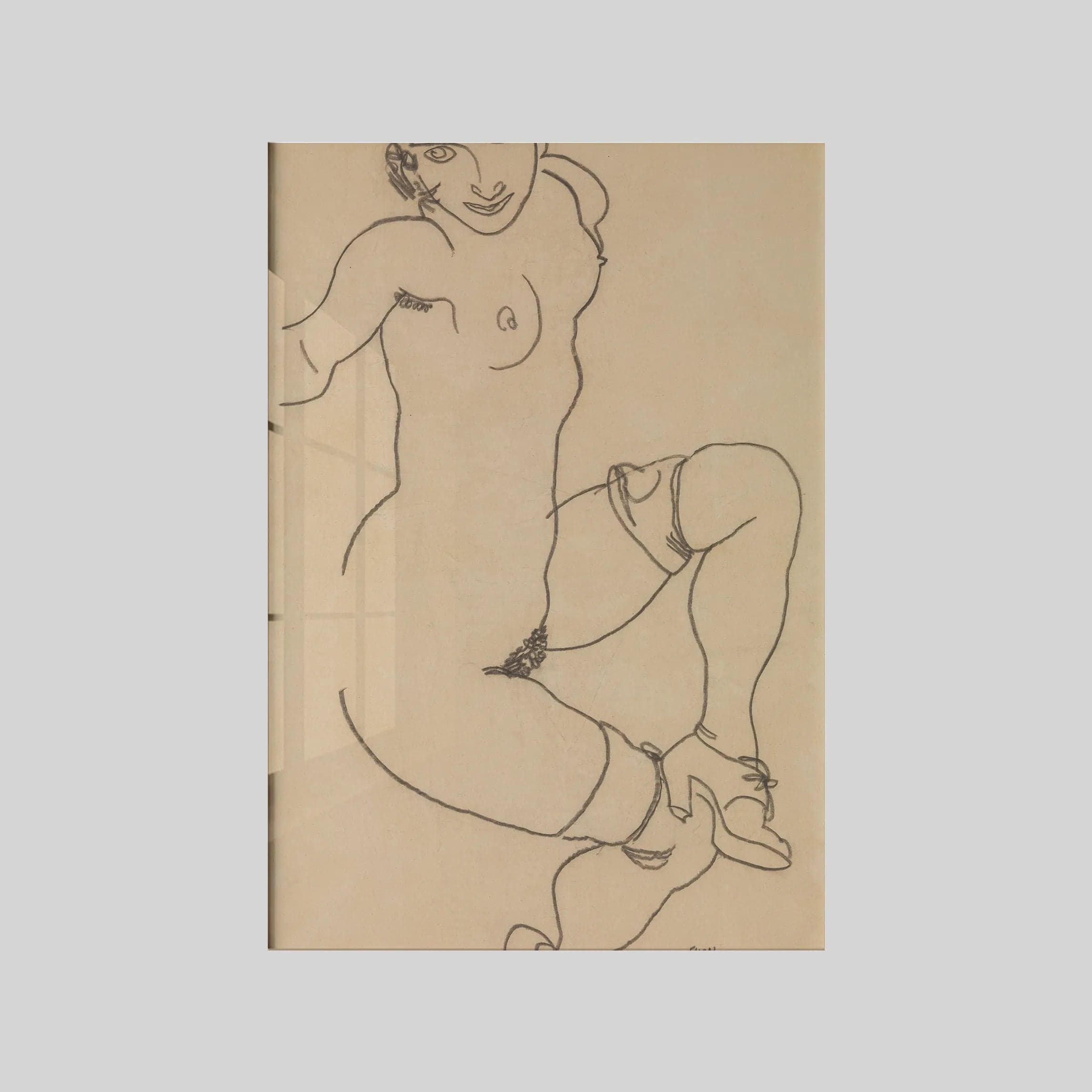 Seated Nude in Shoes and Stockings (1918)