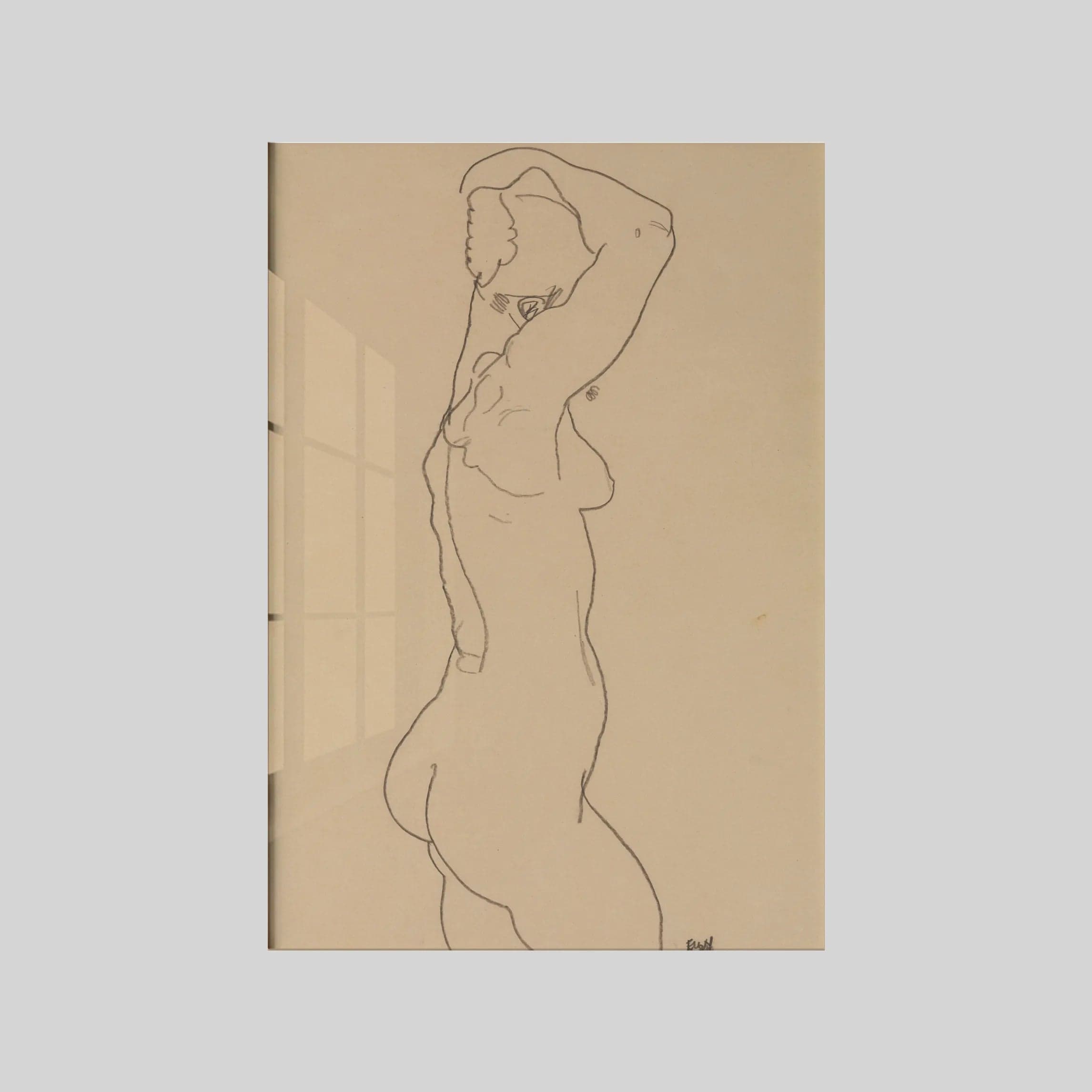 Standing Nude, Facing Right (1918)