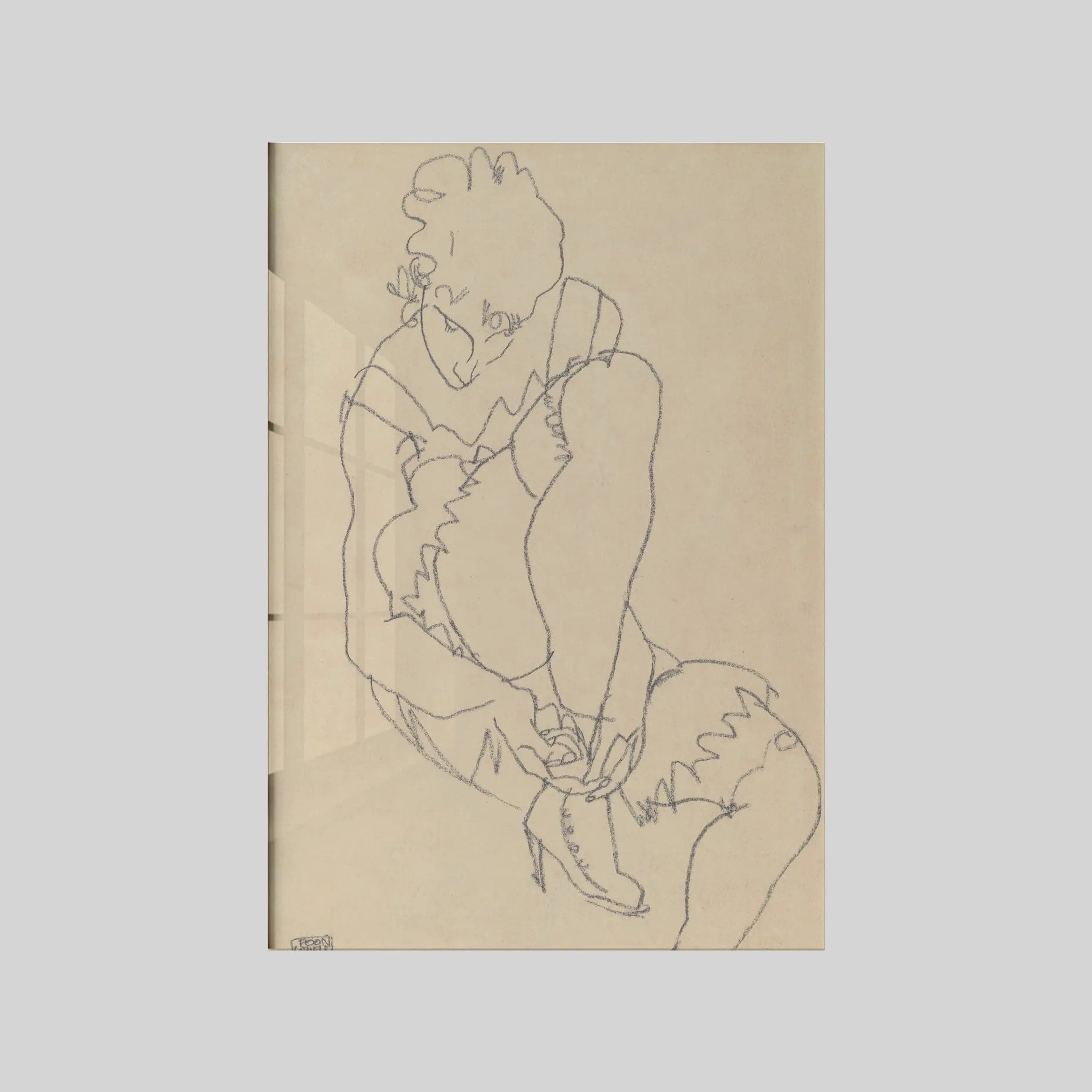 Woman Buttoning Her Shoes (1915)