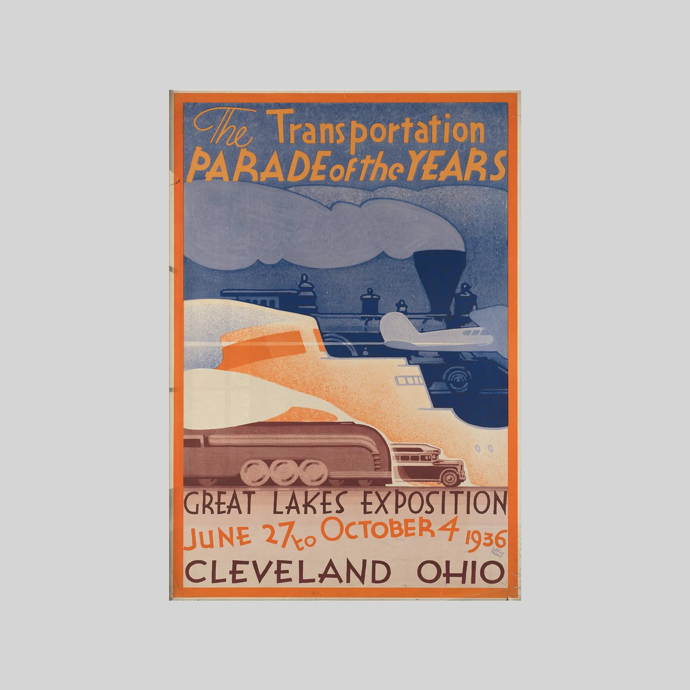 The transportation parade of the years Great Lakes Exposition June 27 to October 4 1936 Cleveland Ohio 1936